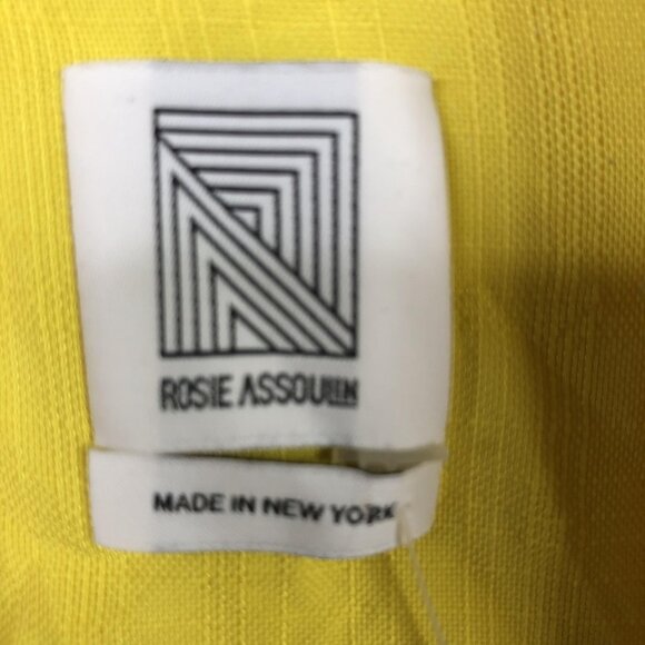 Rosie Assoulin Shirt Womens Medium Yellow Tie Front Short Sleeve 100% Viscose NY - Picture 5 of 16